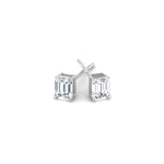 Load image into Gallery viewer, 1/2 To 5 Ctw Emerald Cut Basket Lab Diamond Stud Earring 14K Gold
