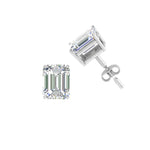 Load image into Gallery viewer, 1/2 To 5 Ctw Emerald Cut Basket Lab Diamond Stud Earring 14K Gold
