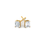 Load image into Gallery viewer, 1/2 To 5 Ctw Emerald Cut Basket Lab Diamond Stud Earring 14K Gold
