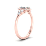 Load image into Gallery viewer, Lab Emerald Cut diamond Halo Engagement Rings 14K Rose Gold
