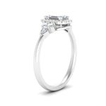 Load image into Gallery viewer, Lab Emerald Cut diamond Halo Engagement Rings 14K White Gold
