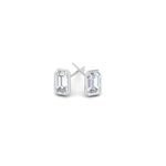 Load image into Gallery viewer, 0.50 To 5 Carat Lab Diamond Emerald Stud Bezel Set Earring For Women 14K Gold
