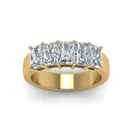 Load image into Gallery viewer, 0.50 To 5 Ct Radiant Cut Lab Diamond Five Stone Wedding Band 14k Gold
