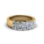 Load image into Gallery viewer, 0.50 To 5 Ct Radiant Cut Lab Diamond Five Stone Wedding Band 14k Gold
