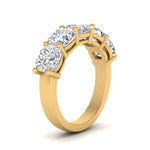 Load image into Gallery viewer, 1 To 5 Carat Lab Diamond Five Stone Cushion Cut Wedding Band 14K Gold
