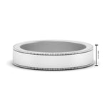 Load image into Gallery viewer, Flat Milgrain Stackable Mens Wedding Band In 14K White Gold | Cuts &amp; Carat
