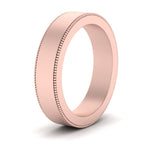 Load image into Gallery viewer, Flat Milgrain Stackable Mens Wedding Band In 14K Rose Gold | Cuts &amp; Carat
