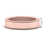 Load image into Gallery viewer, Flat Milgrain Stackable Mens Wedding Band In 14K Rose Gold | Cuts &amp; Carat
