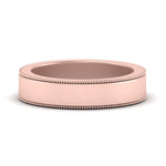 Load image into Gallery viewer, Flat Milgrain Stackable Mens Wedding Band In 14K Rose Gold | Cuts &amp; Carat
