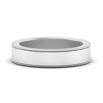 Load image into Gallery viewer, Flat Milgrain Stackable Mens Wedding Band In 14K White Gold | Cuts &amp; Carat
