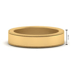 Load image into Gallery viewer, Flat Milgrain Stackable Mens Wedding Band In 14K Yellow Gold | Cuts &amp; Carat
