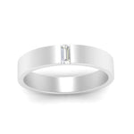 Load image into Gallery viewer, Flat Solitaire Straight Baguette Lab Diamond Wedding Band For Mens 14k Gold
