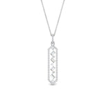 Load image into Gallery viewer, Round And Straight Baguette Cut Lab Diamond Floating Hexagon Pendant For Women 14K Gold
