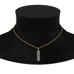 Load image into Gallery viewer, Round And Straight Baguette Cut Lab Diamond Floating Hexagon Pendant For Women 14K Gold
