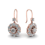 Load image into Gallery viewer, 0.75 Carat Lab Diamond Floral Dangle Earring For Women 14K Gold
