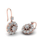 Load image into Gallery viewer, 0.75 Carat Lab Diamond Floral Dangle Earring For Women 14K Gold
