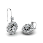 Load image into Gallery viewer, 0.75 Carat Lab Diamond Floral Diamond Dangle Earring For Women 14K Gold
