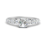 Load image into Gallery viewer, 0.50 To 5 Carat Graduated Common Prong Lab Diamond Petite Engagement Ring 14K Gold
