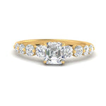 Load image into Gallery viewer, 0.50 To 5 Carat Graduated Common Prong Lab Diamond Petite Engagement Ring 14K Gold
