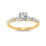 Load image into Gallery viewer, 0.50 To 5 Carat Graduated Common Prong Lab Diamond Petite Engagement Ring 14K Gold
