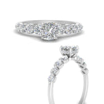 Load image into Gallery viewer, 1/2 To 5 Carat Graduated Lab Diamond Under Halo Engagement Ring 14K Gold
