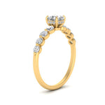 Load image into Gallery viewer, 1/2 To 5 Carat Graduated Lab Diamond Under Halo Engagement Ring 14K Gold
