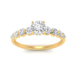 Load image into Gallery viewer, 1/2 To 5 Carat Graduated Lab Diamond Under Halo Engagement Ring 14K Gold
