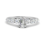 Load image into Gallery viewer, 1/2 To 5 Carat Graduated Lab Diamond Under Halo Engagement Ring 14K Gold
