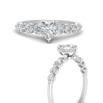 Load image into Gallery viewer, 0.50 To 5 Carat Lab Diamond Graduated Under Halo Engagement Ring 14K Gold
