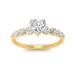 Load image into Gallery viewer, 0.50 To 5 Carat Lab Diamond Graduated Under Halo Engagement Ring 14K Gold
