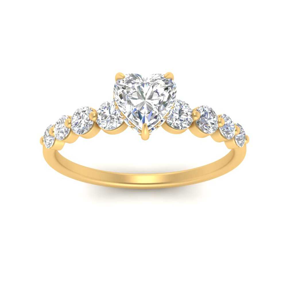 0.50 To 5 Carat Lab Diamond Graduated Under Halo Engagement Ring 14K Gold