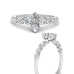 Load image into Gallery viewer, 1/2 To 5 Carat Graduated Lab Diamond Under Halo Engagement Ring 14K Gold
