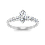 Load image into Gallery viewer, 1/2 To 5 Carat Graduated Lab Diamond Under Halo Engagement Ring 14K Gold
