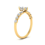 Load image into Gallery viewer, 1/2 To 5 Carat Graduated Lab Diamond Under Halo Engagement Ring 14K Gold
