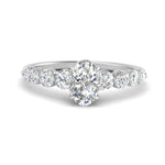 Load image into Gallery viewer, 0.50 To 5 Carat Lab Diamond Graduated Under Halo Engagement Ring 14K Gold
