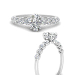 Load image into Gallery viewer, 0.50 To 5 Carat Lab Diamond Graduated Under Halo Engagement Ring 14K Gold
