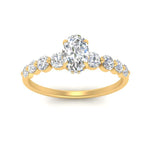 Load image into Gallery viewer, 0.50 To 5 Carat Lab Diamond Graduated Under Halo Engagement Ring 14K Gold
