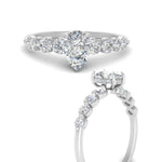 Load image into Gallery viewer, 0.50 To 5 Carat Lab Diamond Graduated Under Halo Engagement Ring 14K Gold
