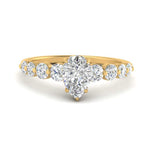 Load image into Gallery viewer, 0.50 To 5 Carat Lab Diamond Graduated Under Halo Engagement Ring 14K Gold
