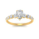 Load image into Gallery viewer, 0.50 To 5 Carat Lab Diamond Graduated Under Halo Engagement Ring 14K Gold
