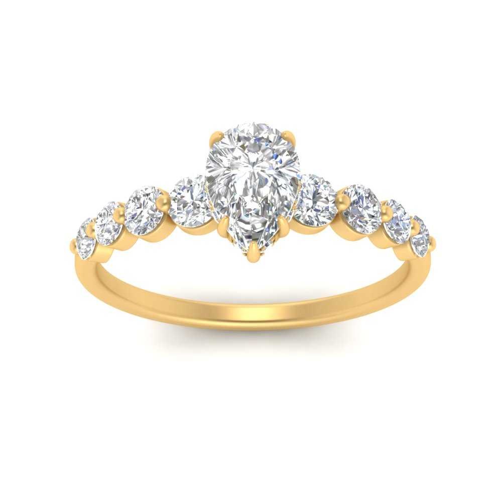 0.50 To 5 Carat Lab Diamond Graduated Under Halo Engagement Ring 14K Gold