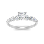 Load image into Gallery viewer, 0.50 To 5 Carat Graduated Common Prong Lab Diamond Petite Engagement Ring 14K Gold
