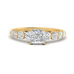 Load image into Gallery viewer, 0.50 To 5 Carat Graduated Common Prong Lab Diamond Petite Engagement Ring 14K Gold
