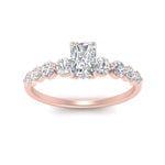 Load image into Gallery viewer, 0.50 To 5 Carat Graduated Common Prong Lab Diamond Petite Engagement Ring 14K Gold
