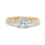 Load image into Gallery viewer, 0.50 To 5 Carat Graduated Common Prong Lab Diamond Petite Engagement Ring 14K Gold
