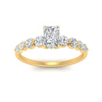 Load image into Gallery viewer, 0.50 To 5 Carat Graduated Common Prong Lab Diamond Petite Engagement Ring 14K Gold
