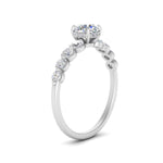 Load image into Gallery viewer, 0.50 To 5 Carat Graduated Common Prong Lab Diamond Petite Engagement Ring 14K Gold
