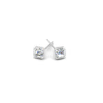 Load image into Gallery viewer, 0.50 To 5 Carat Lab Diamond Asscher Stud Bezel Set Earring For Women 14K Gold
