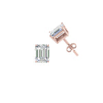 Load image into Gallery viewer, 1/2 To 5 Ctw Emerald Cut Basket Lab Diamond Stud Earring 14K Gold
