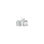 Load image into Gallery viewer, 1/2 To 5 Ctw Emerald Cut Basket Lab Diamond Stud Earring 14K Gold
